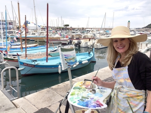 Oil painter at the harbor in Cassis