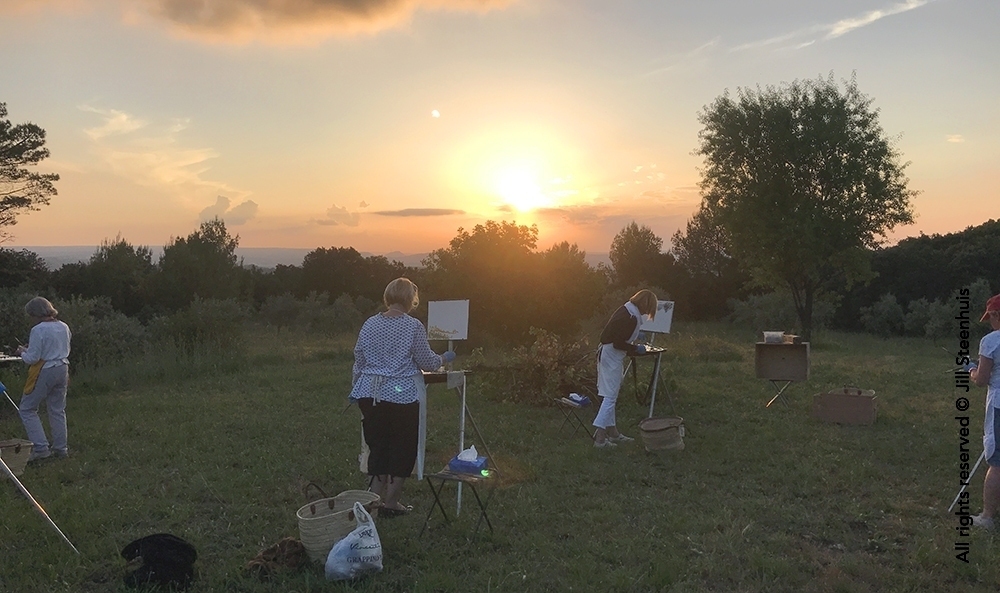 Workshop Oil Painting Sunset Olive Trees